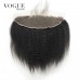 Human Virgin Hair Kinky Straight 13x4 Lace Frontal Closure With Baby Hair,Natural Color